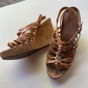 Audrey Brooke Sandel Wedges- Tan